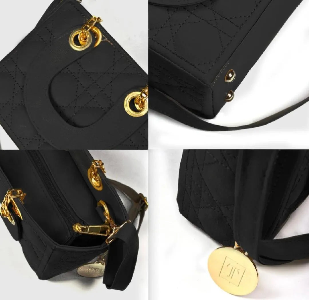 Black Embroidered Crossbody Bag for Girls, Stylish & Lightweight